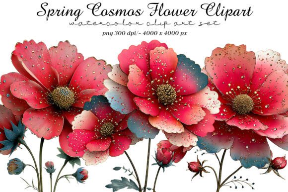 Spring Cosmos Flower Clipart