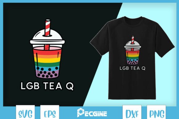 LGBTeaQ Funny LGBT Rainbow Milktea SVG