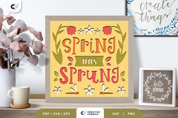 Spring Has Sprung 3D Shadow Box SVG