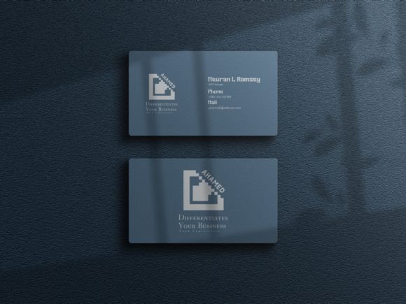 Business Card Mockup with Dark Theme